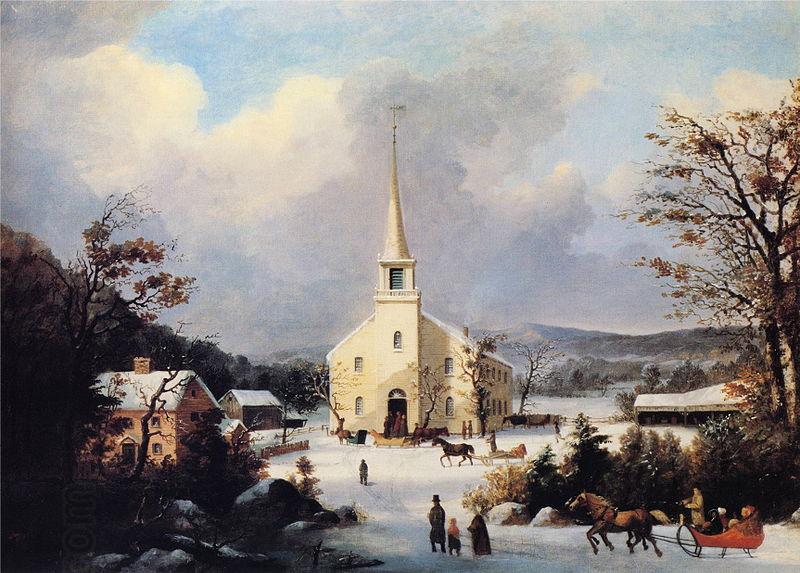 George Henry Durrie Going to Church China oil painting art